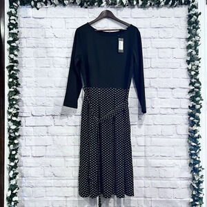 VFShow VFemage XXL Women’s Polka‎ Dot Dress Long Sleeve Black and White NWT